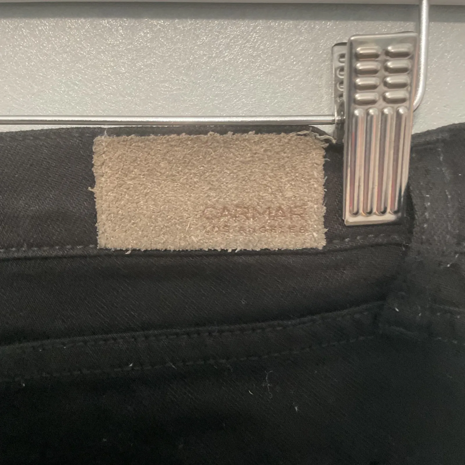 CARMAR Black Jeans Orange Stripe Side Raw Hem Size 28 - Image 4