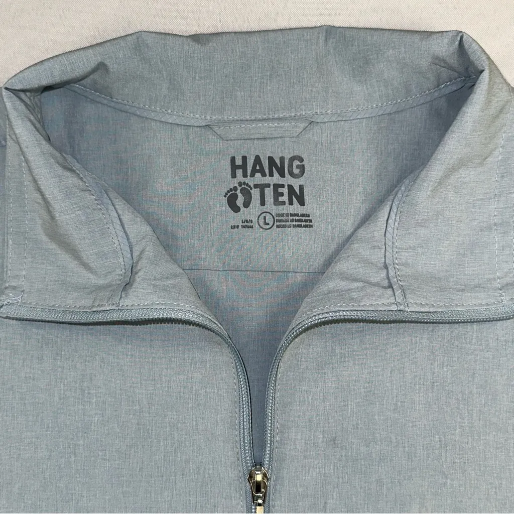 Hang Ten Jacket Women’s L Windbreaker Full-Zip Light Blue Athleisure UPF 50+ - Image 7