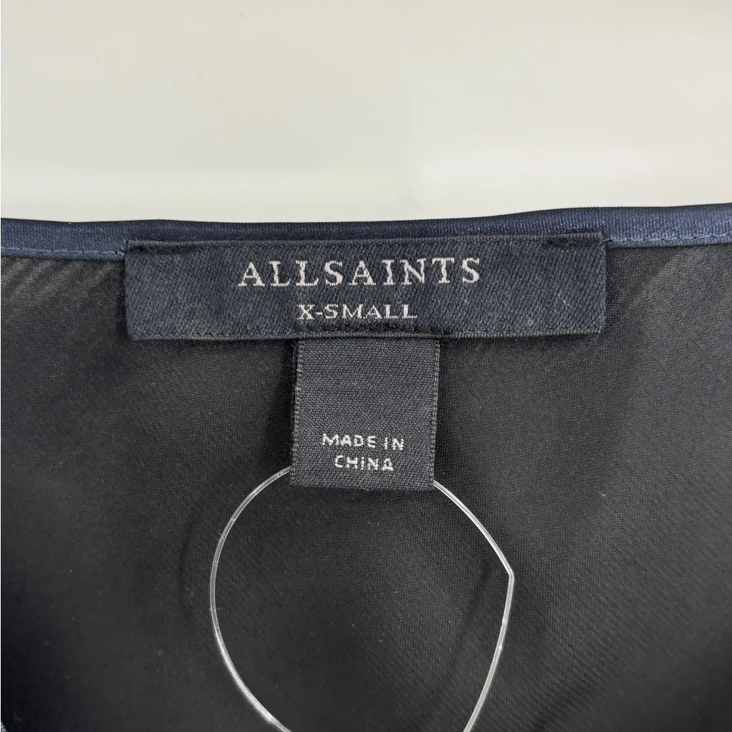 All Saints Amos Asymmetric Satin Slip Dress - Image 3