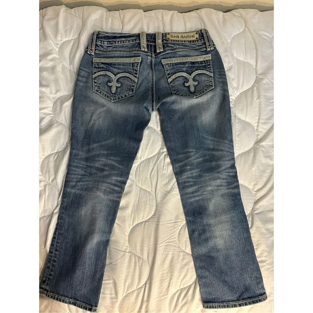 Rock Revival Jeans Size 27 Capri Alanis Inseam 23 Inches - Image 4