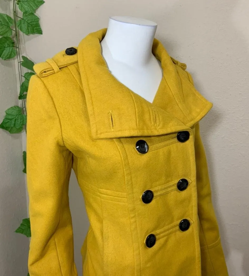Yellow Gold Double Breasted Pea Coat - Image 4