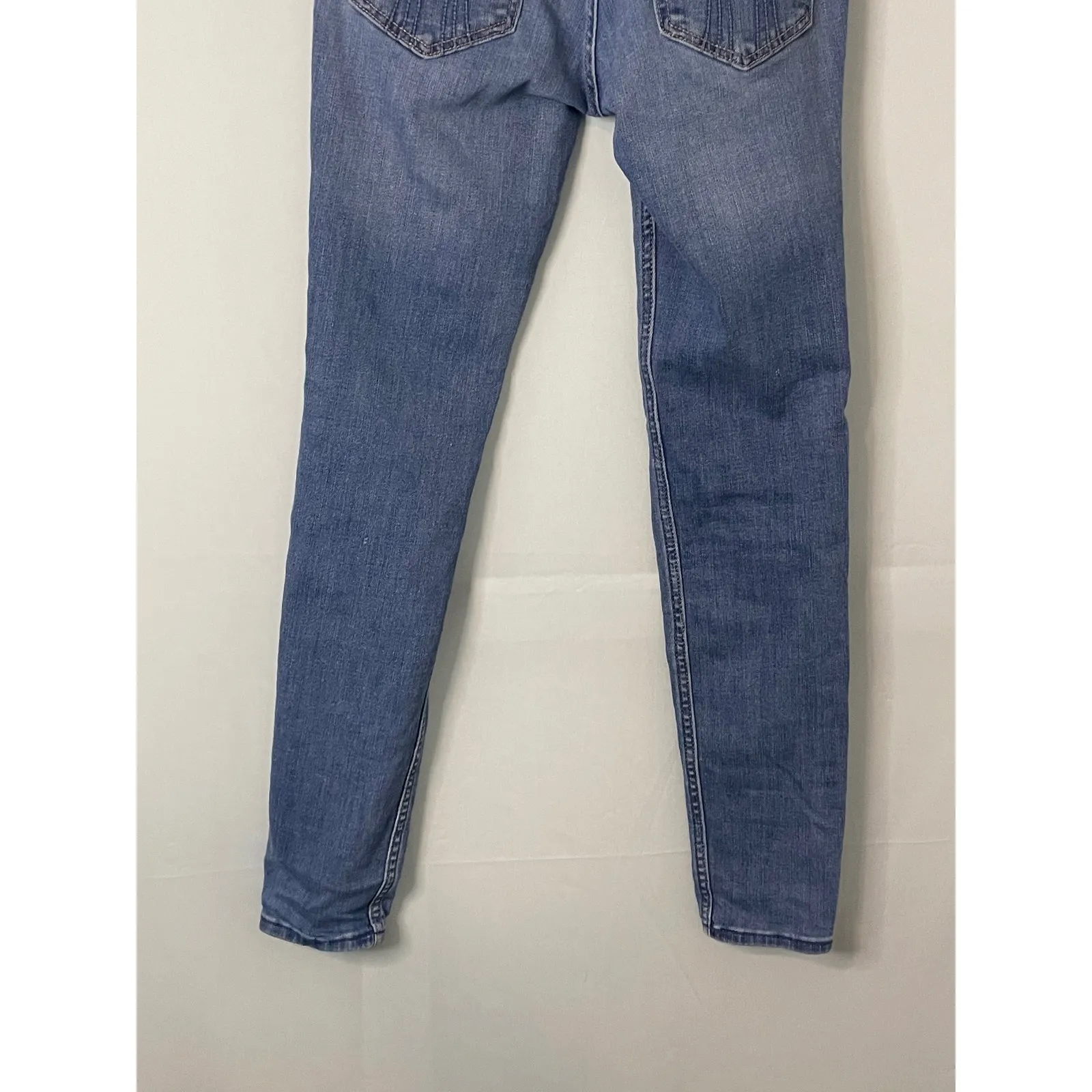 Hollister California Mid Rise Super Skinny Jeans Distressed Blue W27 L29 - Image 7