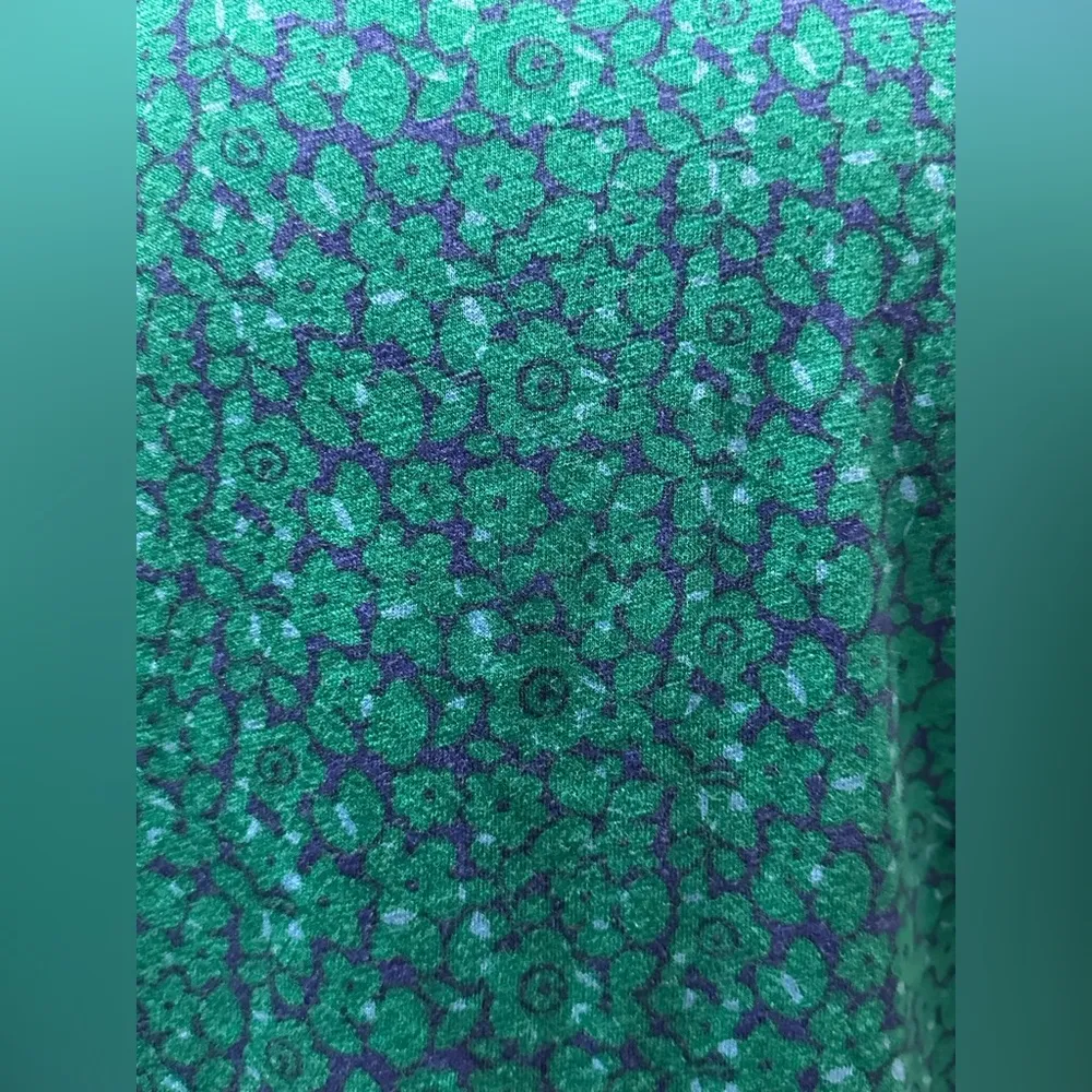 Boden Jersey Cotton Pajama 3/4 sleeve floral shirt lounge dress. Size 8R Green - Image 6