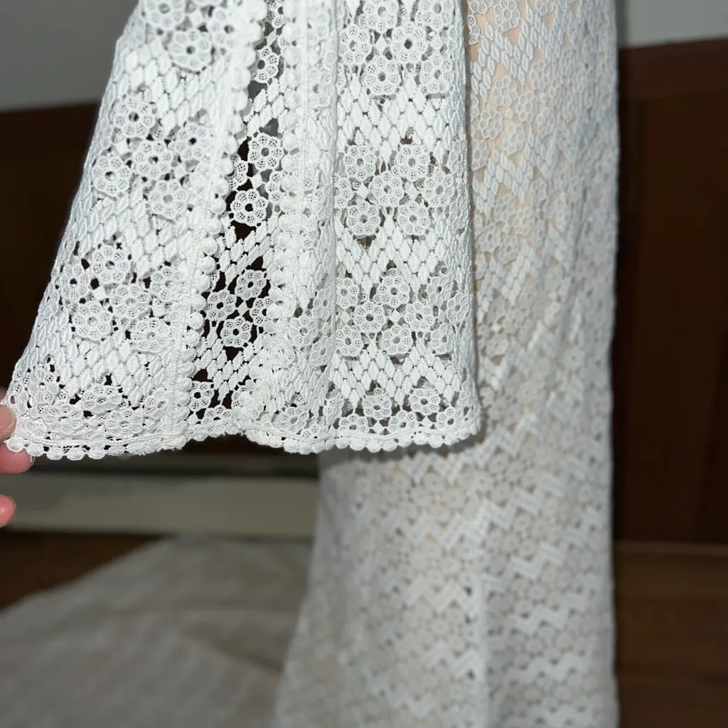 Gorgeous Ti Adora by Allison Webb Riley Crochet Lace Wedding Gown! White Size 8 - Image 6