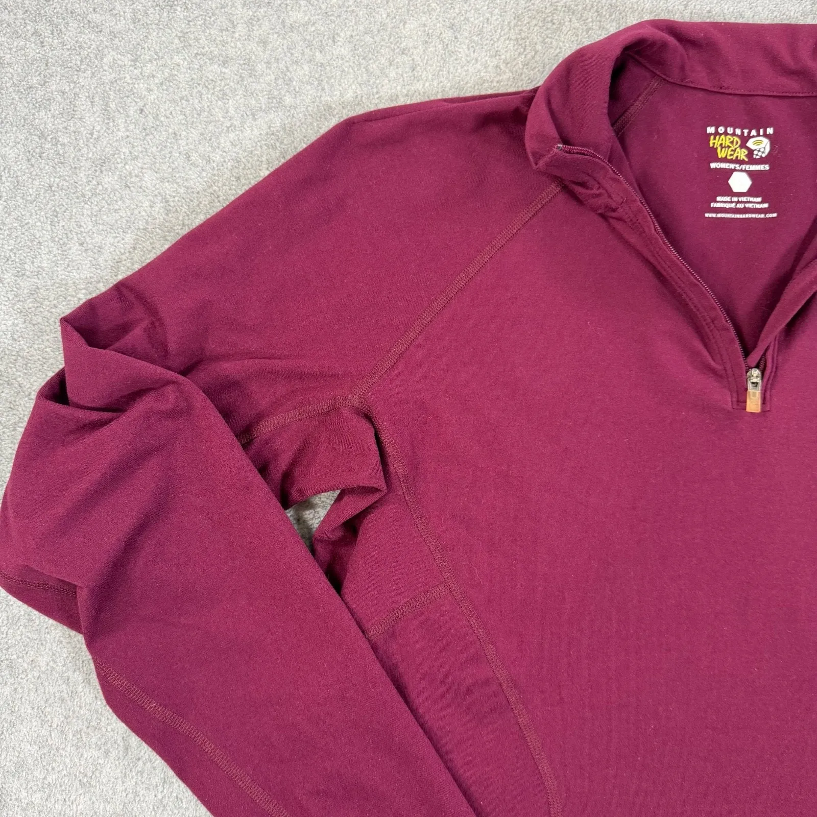Mountain Hardwear Butter Zippity Quarter Zip Pullover Women's Medium Burgundy - Image 3