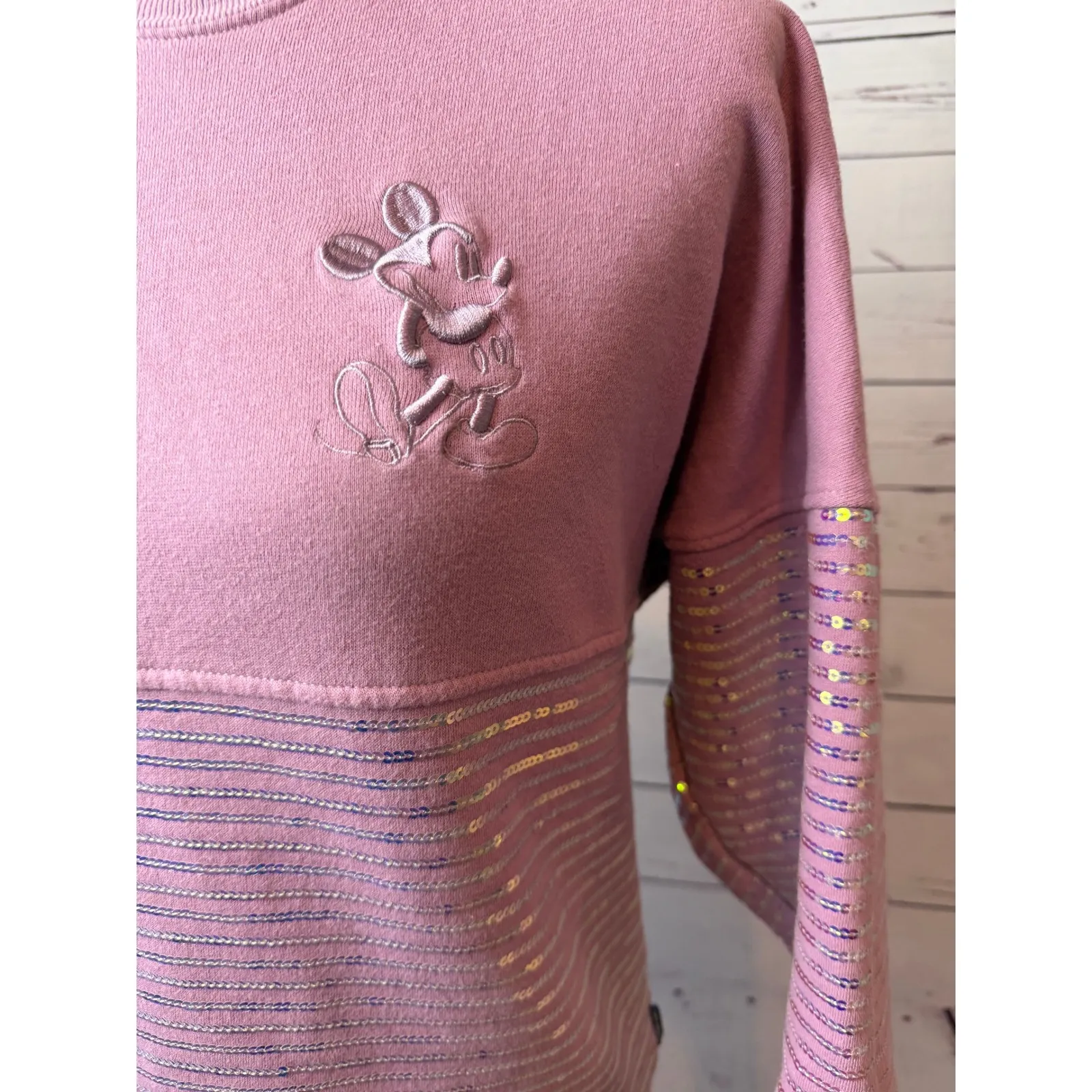 Disney Spirit Jersey XS Extra Small Vacation Sequins Mickey Mouse Sweatshirt - Image 3