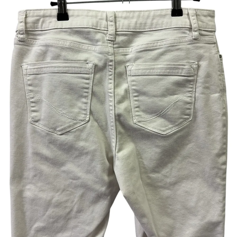Croft & Barrow White High Rise Straight Stretch Premium Denim Jeans Womens 10 - Image 4