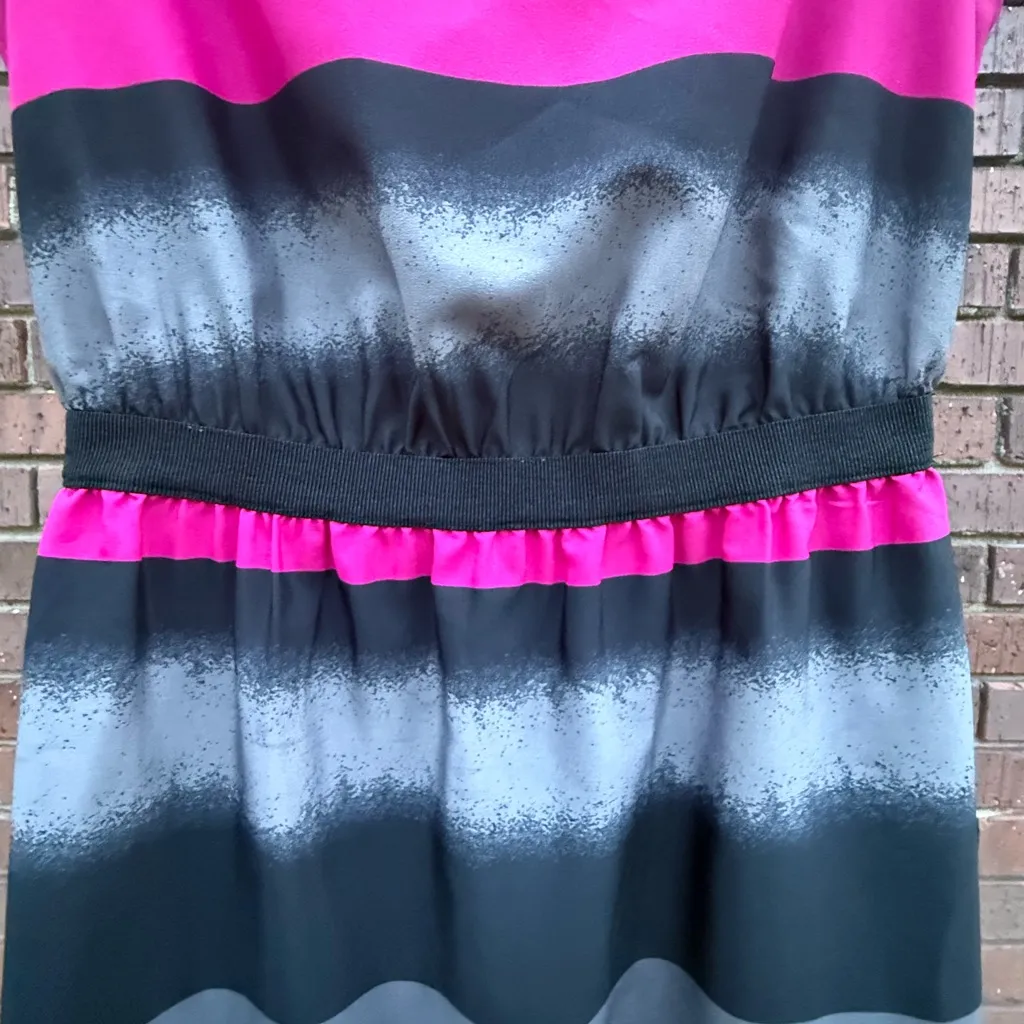 Ann Taylor LOFT Striped Pink Gray Sleeveless Mini Dress Size Petite XS XSP - Image 2