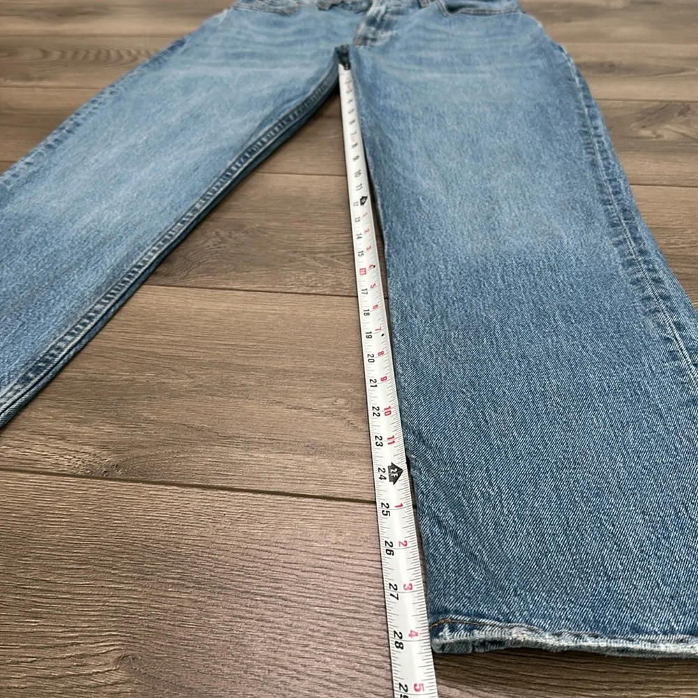 Abercrombie & Fitch 90’s Straight Ultra High Rise Curve Love Blue Jeans Size 27 - Image 10