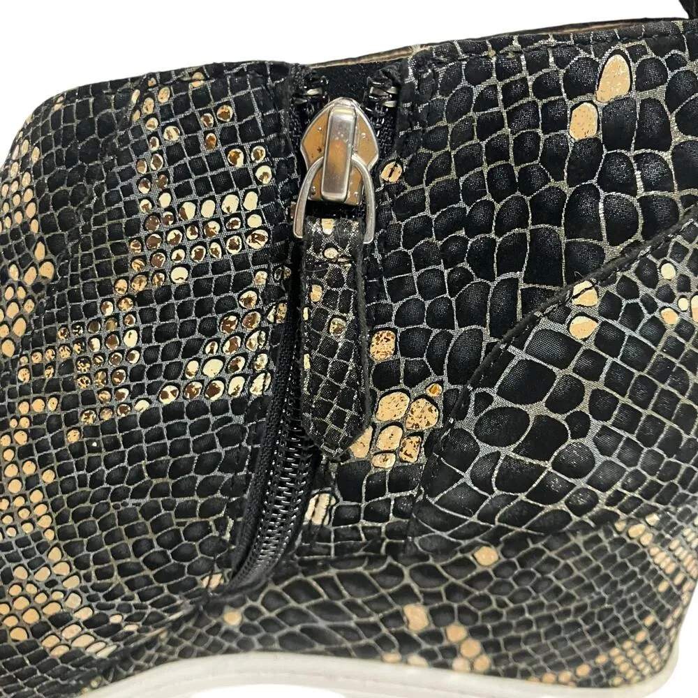 Linea Paolo Felicia Snake Print Our Original Platform Wedge Sneaker Boot Sz 8M Black - Image 8