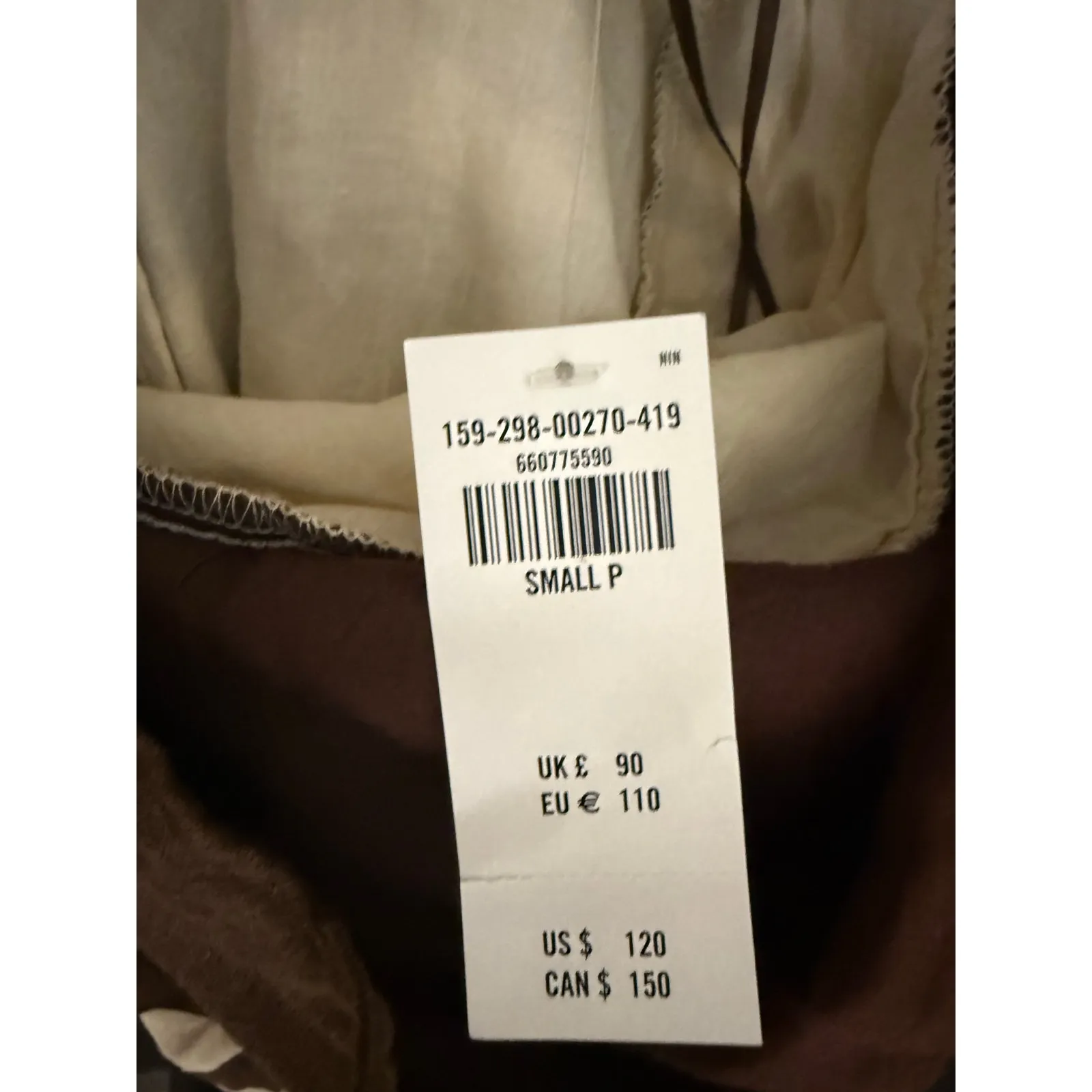 Abercrombie & Fitch Tie Back Brown Babydoll Linen Maxi Dress Small Petite - Image 15