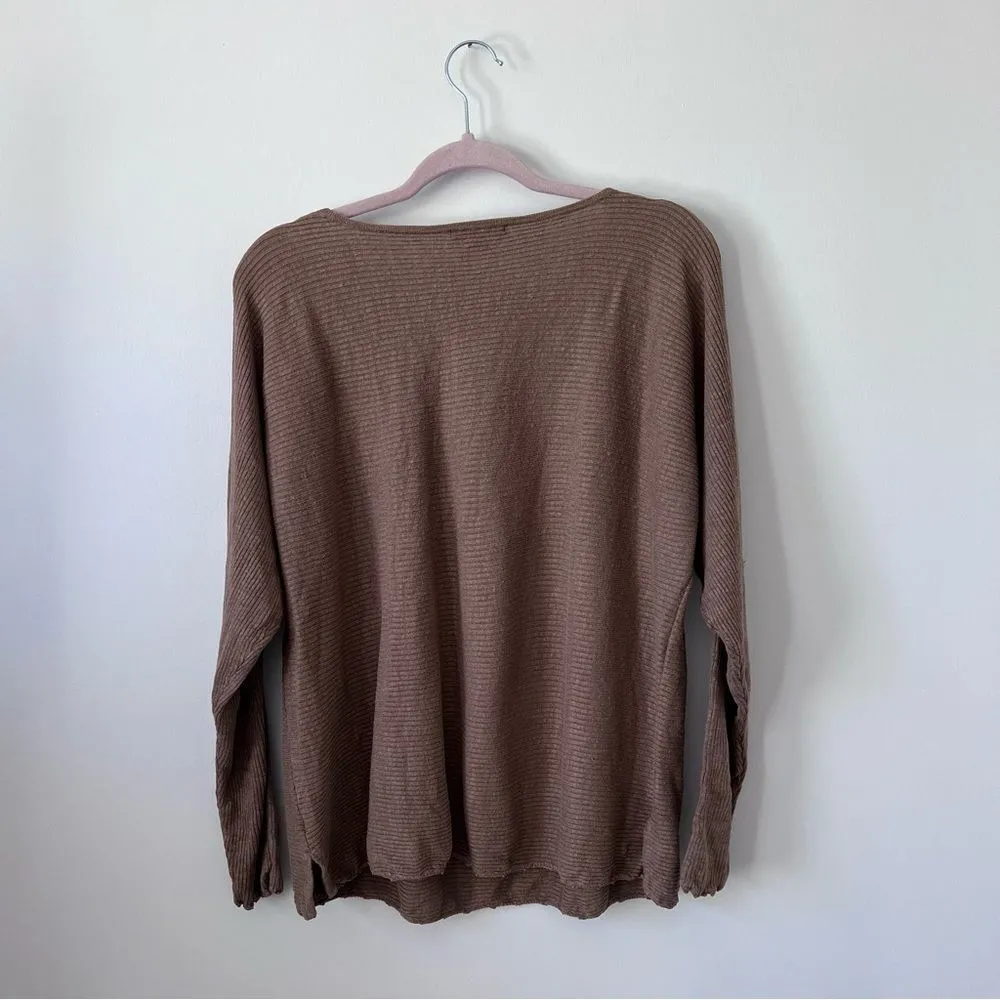 Lagenlook 100% linen boxy sweater ribbed stijfselkissie‎ Size M - Image 5