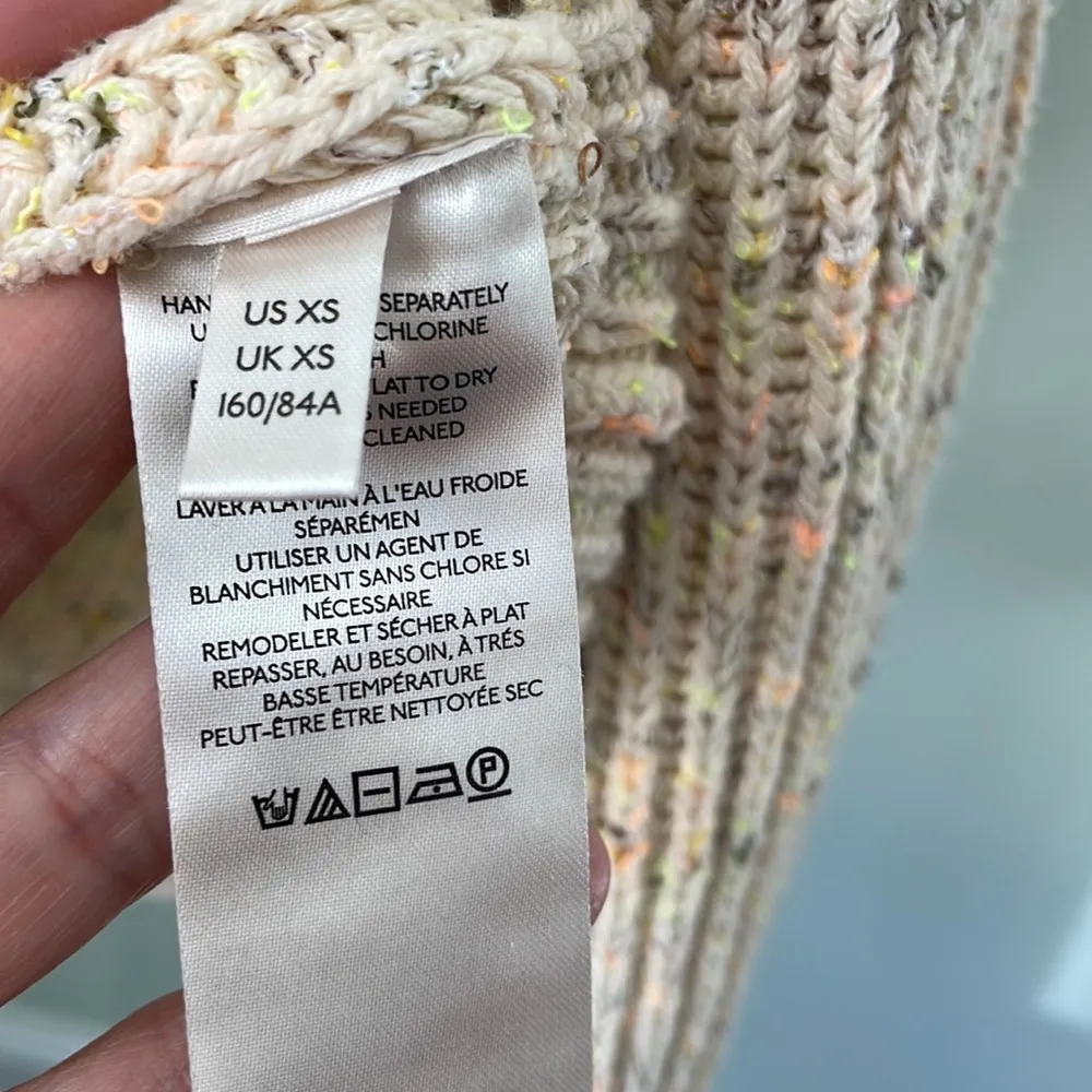 Free People Leo Tunic Oversized Sweater In Sassy Peach Combo XS - Image 7