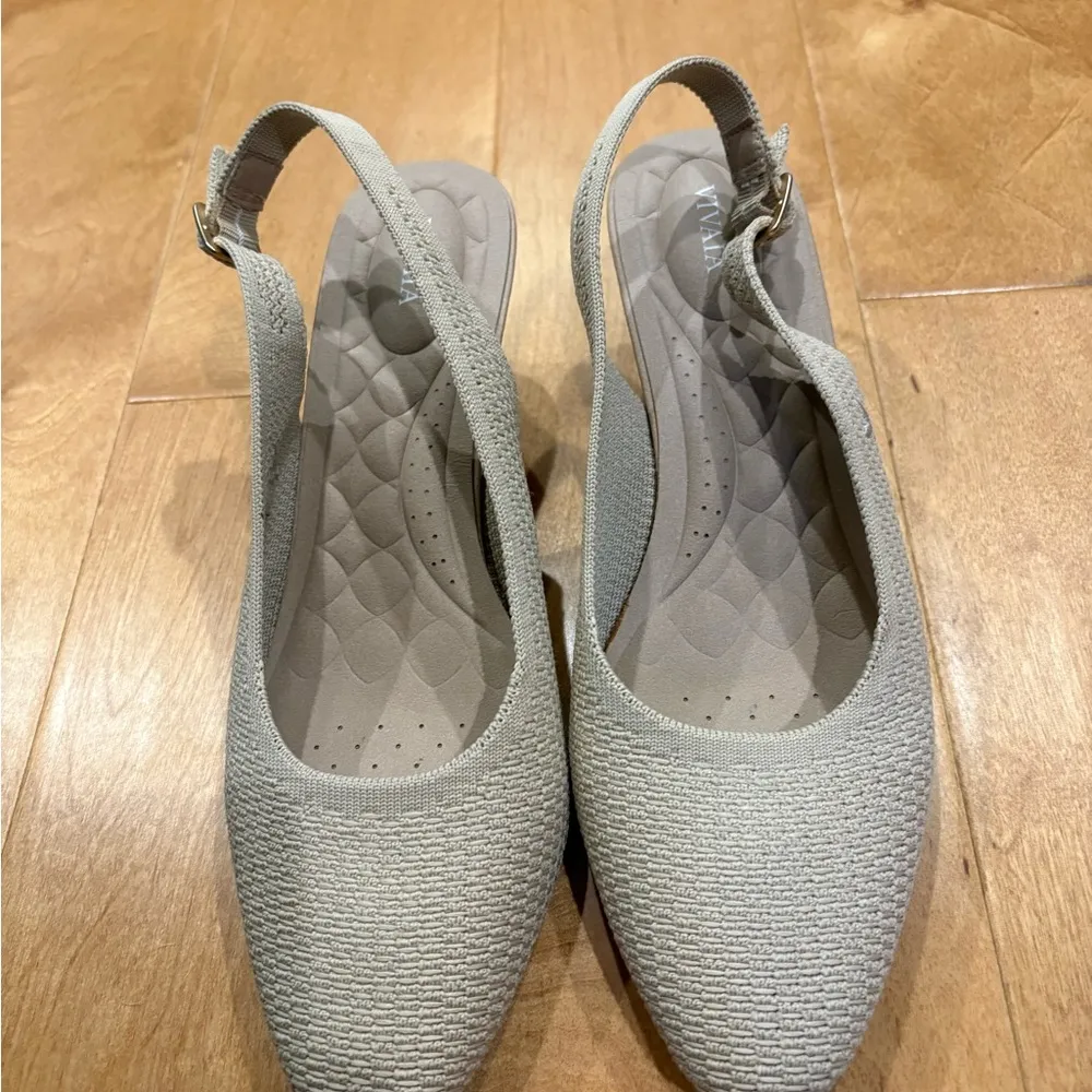 VIVAIA Tamia Slingback Wedge Pro shoes sz 42 10.5 oatmeal beige new without tag - Image 4