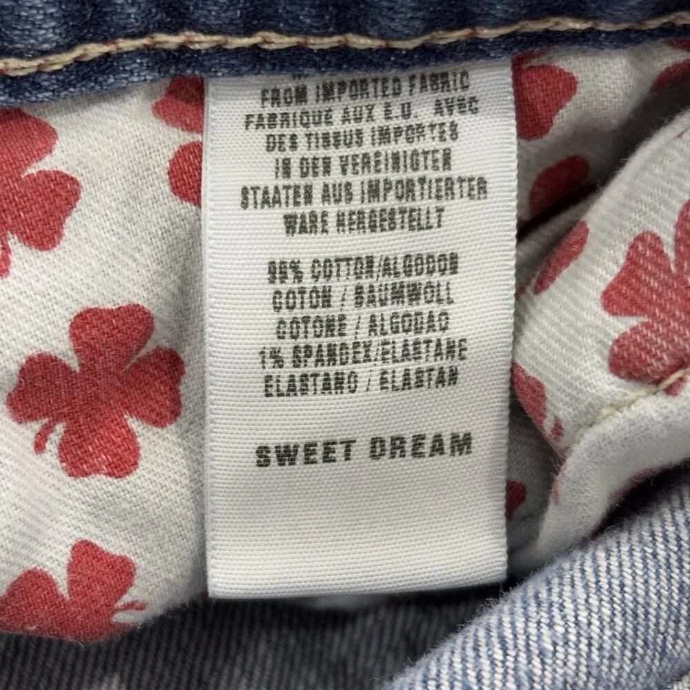 Vintage 90s Lucky Brand Size 31 Blue Denim Low Rise Bootcut Wide Leg Jeans - USA - Image 4