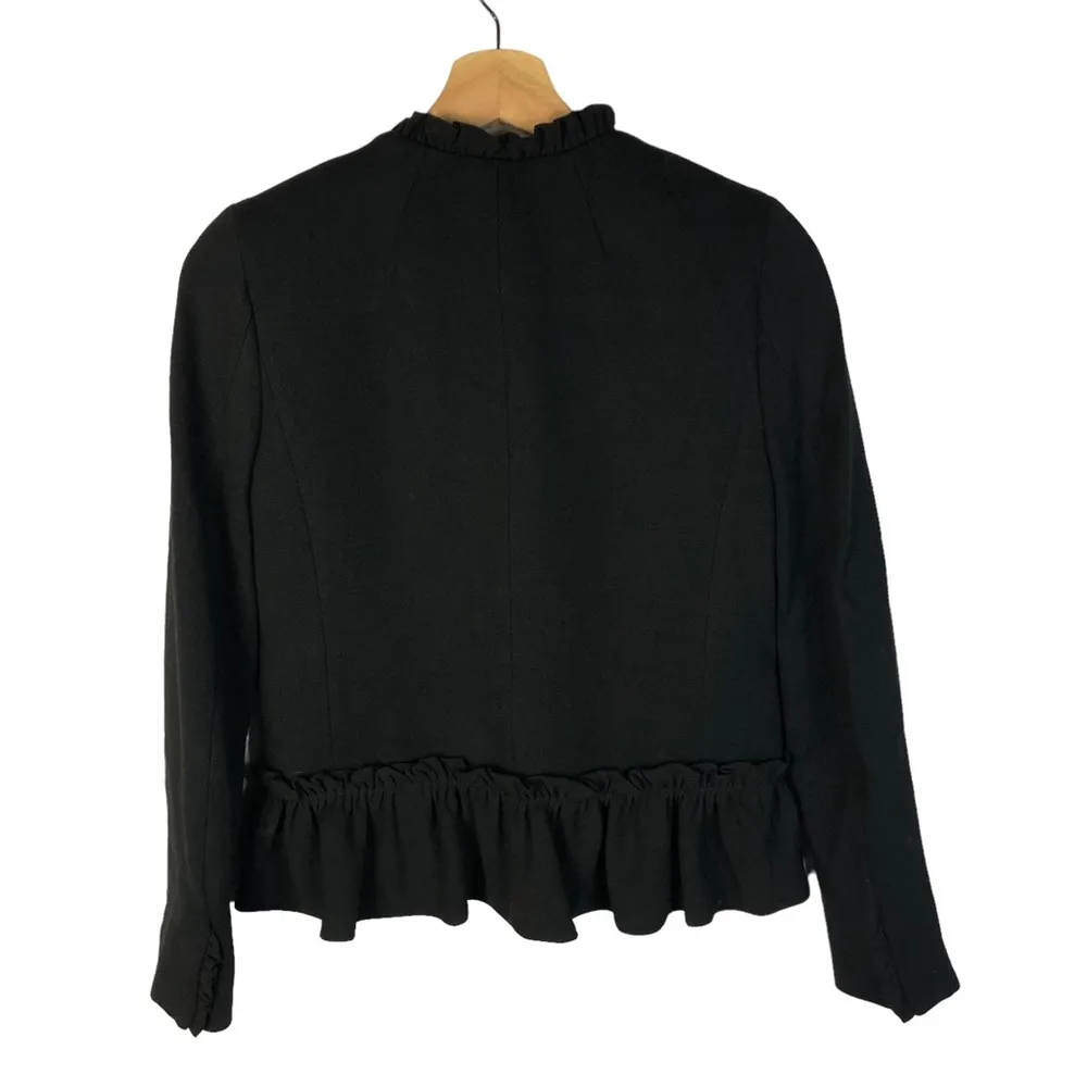 J. Crew Black The Going Out Ruffle Blazer Jacket 00 - Image 2