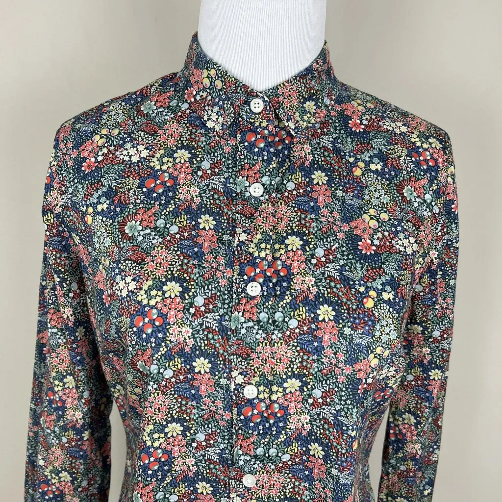 J. Crew Perfect Shirt Womens 2 Liberty‎ Elderberry Floral Button Down Top Blouse - Image 3