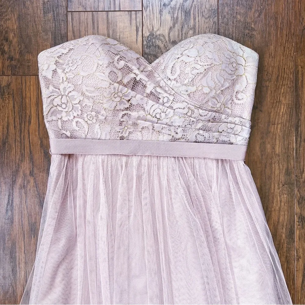 BHLDN • Jenny Yoo Juliette Dress Rose Quartz strapless lace tulle convertible - Image 3