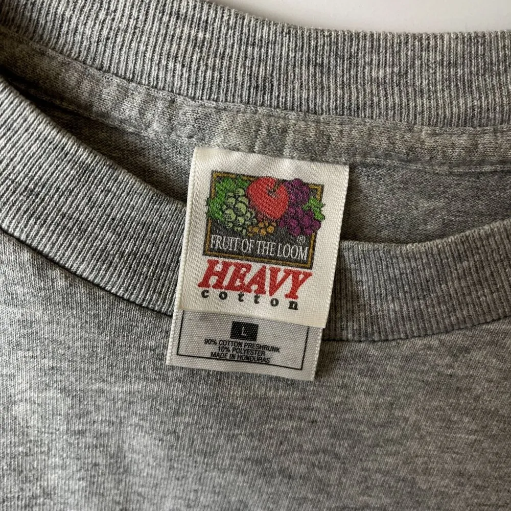 Vintage New York T Shirt Gray Large L Destination Embroidered Tee Cotton Solid - Image 11