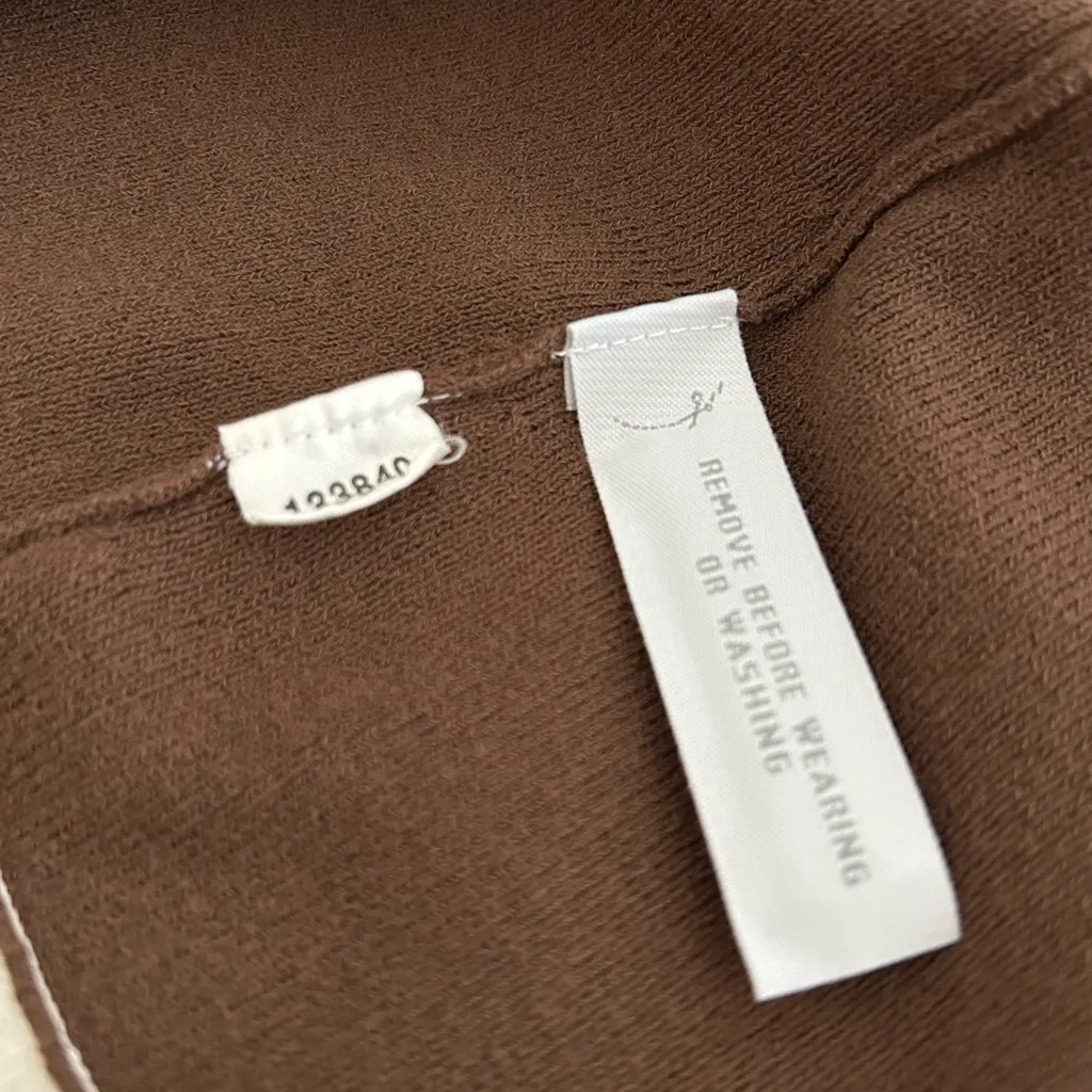 Ann Taylor Loft Colorblock Cardigan Brown Cream Size L - Image 12