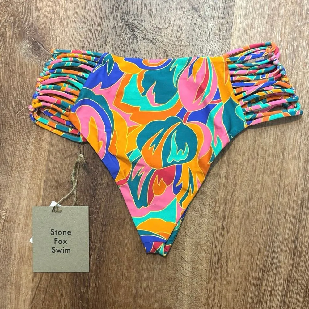 NWT Stone Fox Swim Simone Bikini Bottom In Stained Glass Size Small - Image 7