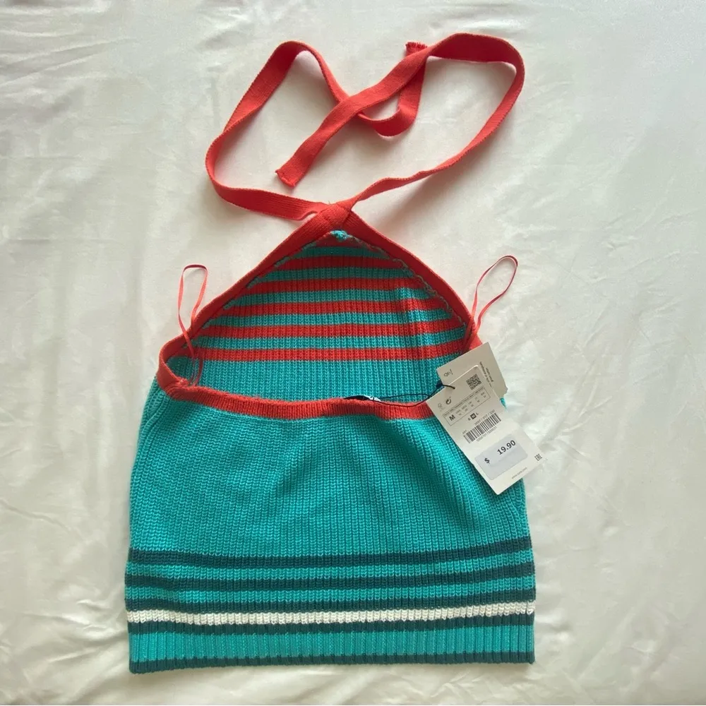 Zara orange and blue knit top new with tags size M - Image 2