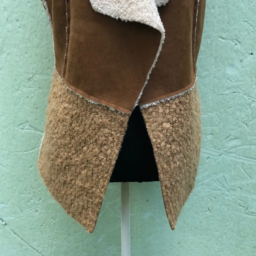 Chico's Faux Suede/Faux Sherpa Open Front Vest 0 XS - Image 5