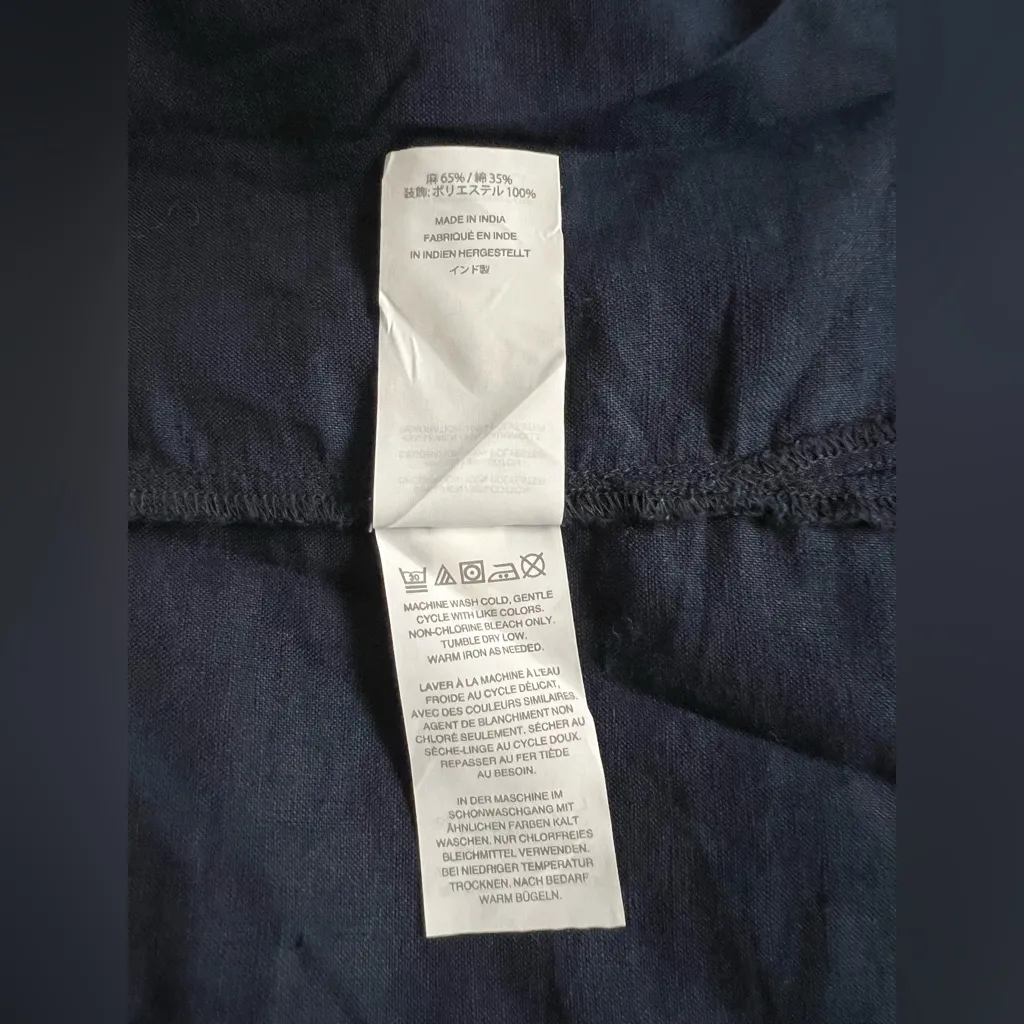 Women’s J. Crew Embroidered linen cotton top Blouse Navy Green Size 4 G5461 $88 - Image 5