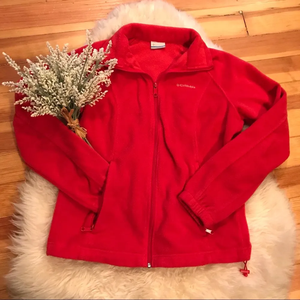 Columbia Red fleece zip-up jacket - Image 4