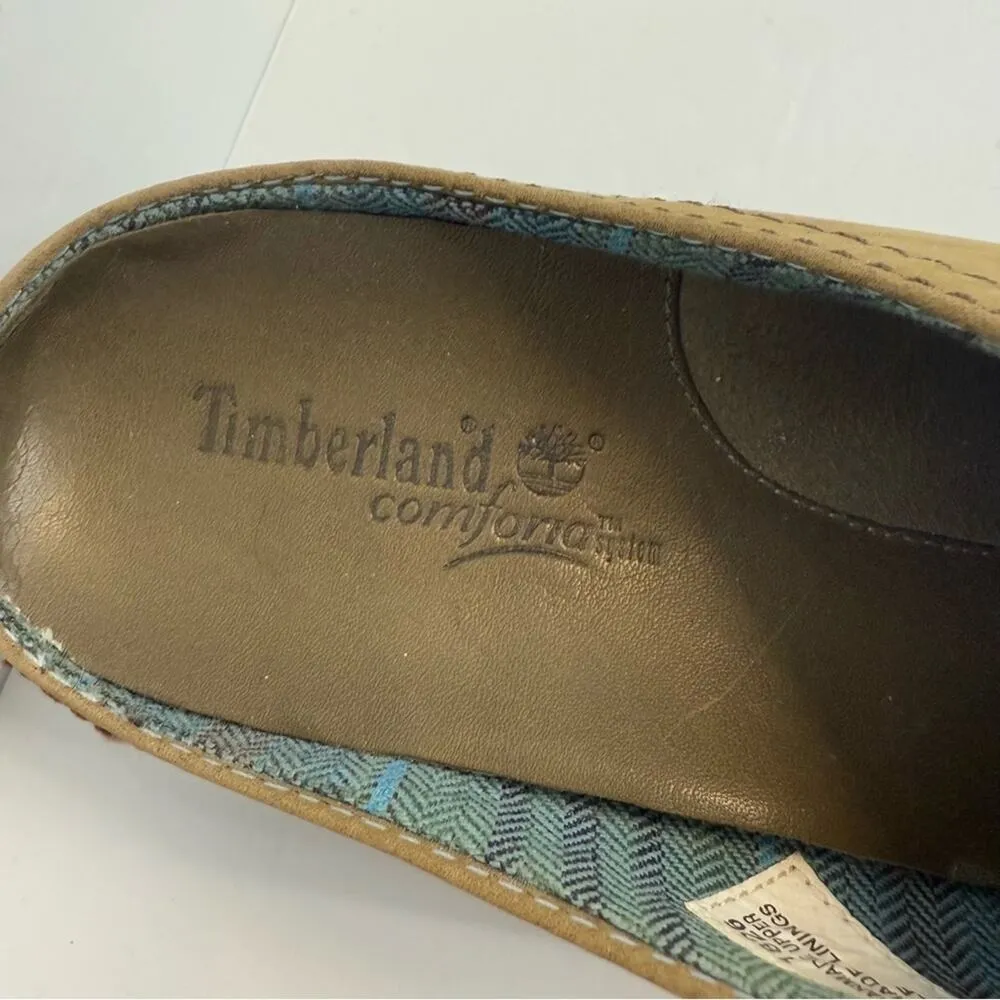 Timberland Comforia Suede Leather Mules Clogs Women's Size 6.5 tan - Image 8