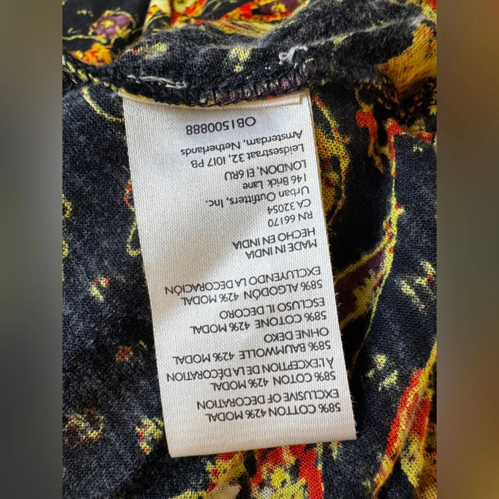 Free People Bohemian Garden Party Cotton Blend Knit Dress In Black Combo Size L - Image 15