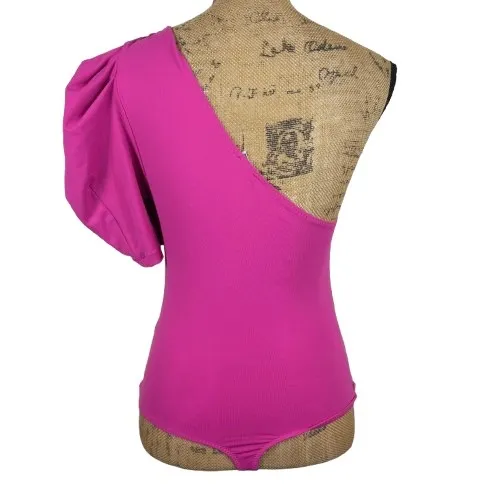 Intimately Free People‎ Somethin Bout You Bodysuit One Shoulder Fuschia Size XS Pink - Image 3