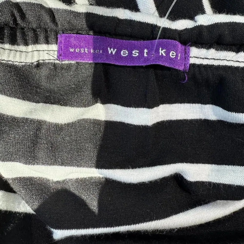 Black and White Let's Go Striped Strapless Maxi Dress West Kei XL NWT - Image 5