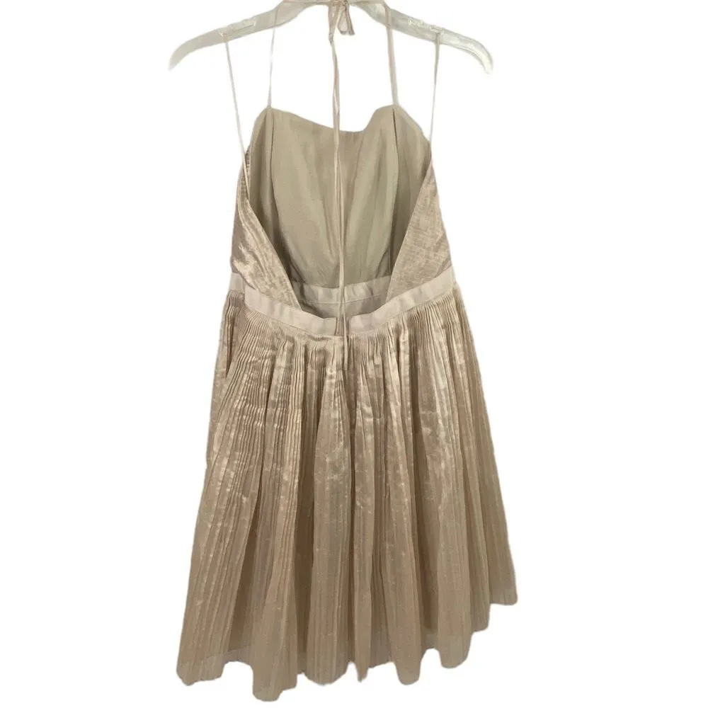 Banana Republic Collection Pleated Silk Blend Gold Cocktail Dress - Image 9
