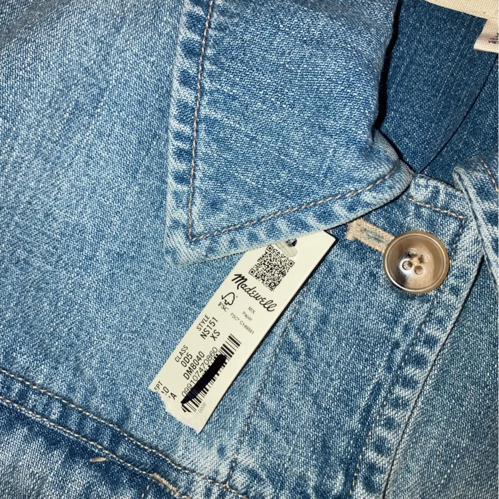 Madewell Womens Blue Shrunken Button-Front Shirt - Image 7