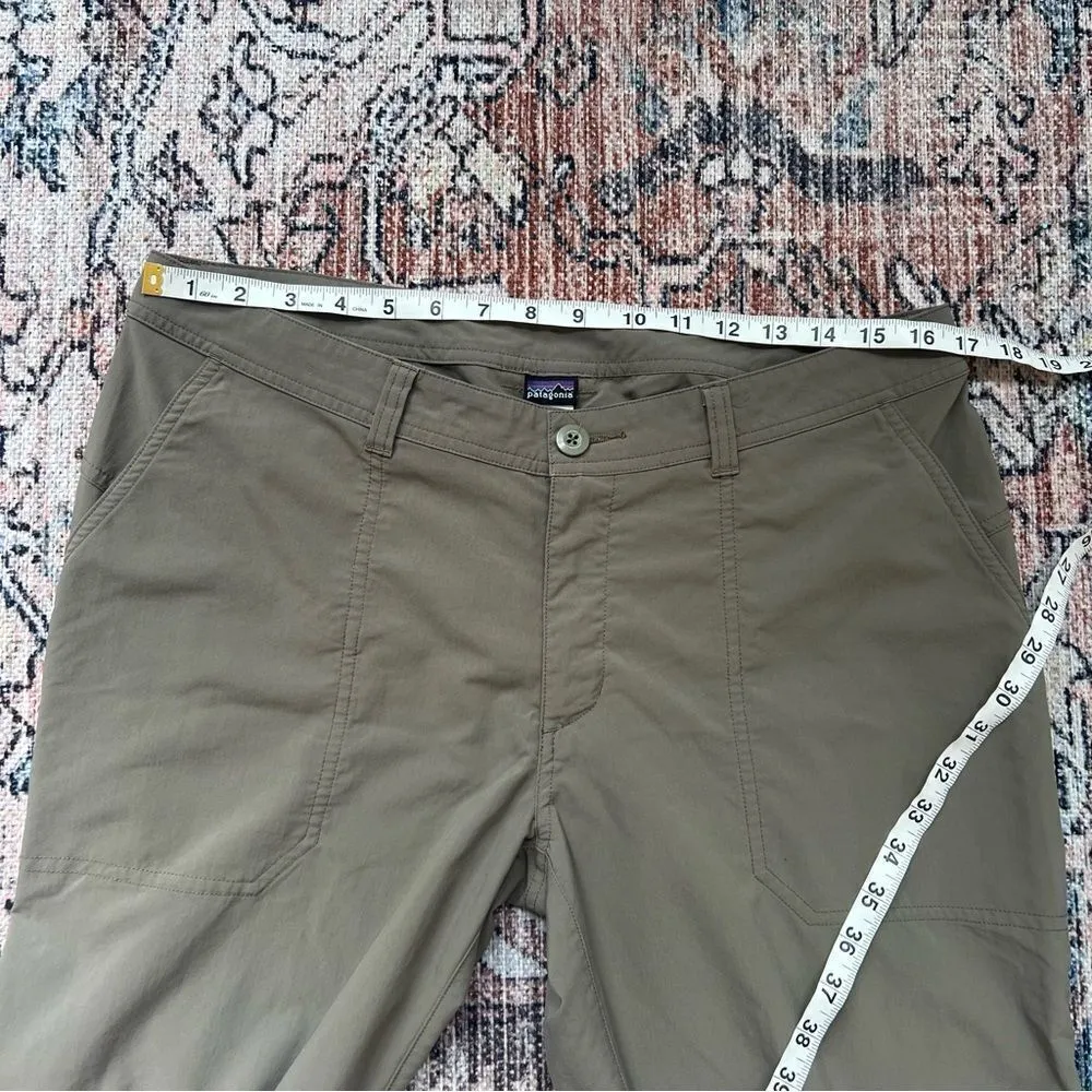 Patagonia Inter-Continental Capri Sage Khaki Nylon Hiking Pants Cropped Size 10 - Image 6