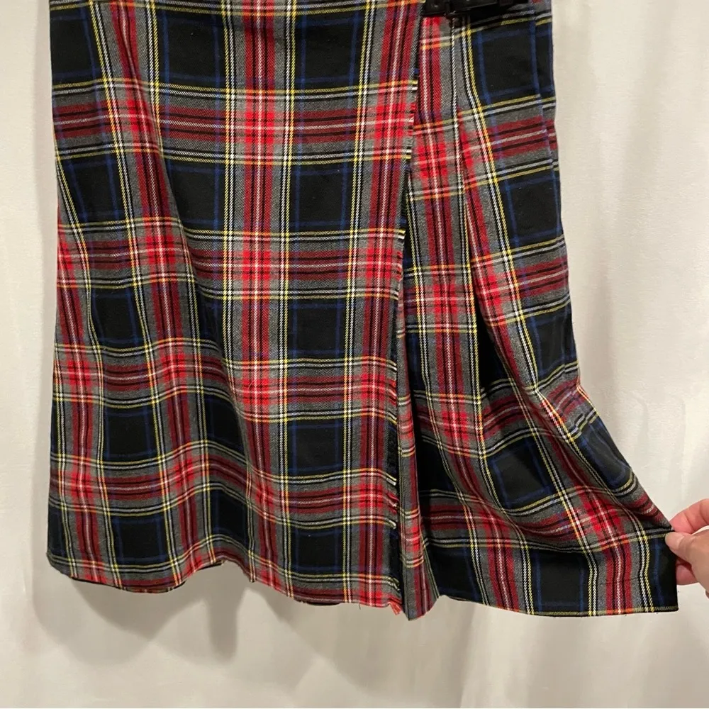 Cute pleated skirt faux wrap black buckle Piccola Ludo school girl Y2K Brittany - Image 4