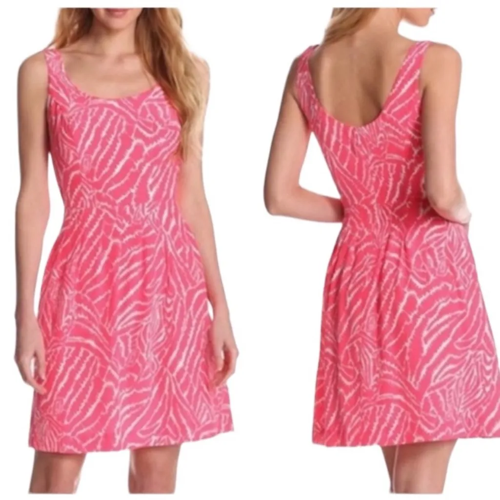 Lilly Pulitzer Show Your Stripes Splash Pink White Posey Sleeveless Silk Dress - Image 2