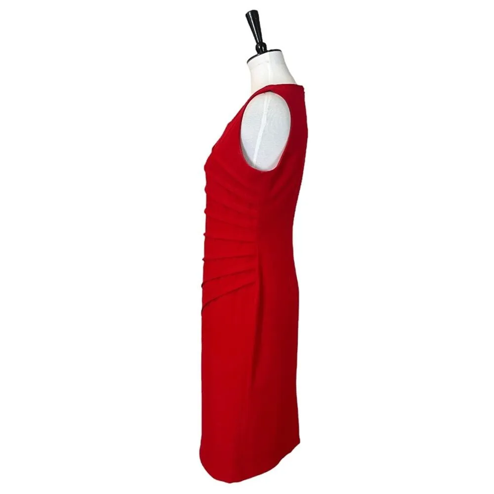 New Directions Sheath Bodycon Dress Sleeveless Round Neck Red Women’s Size 6 - Image 5
