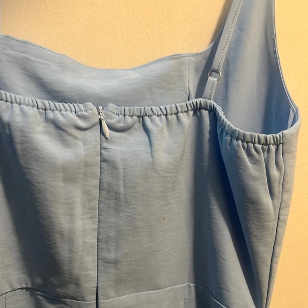 Mini Dress Sexy Party Dress Square Neck Spaghetti Straps Short Flowy Small Blue - Image 10