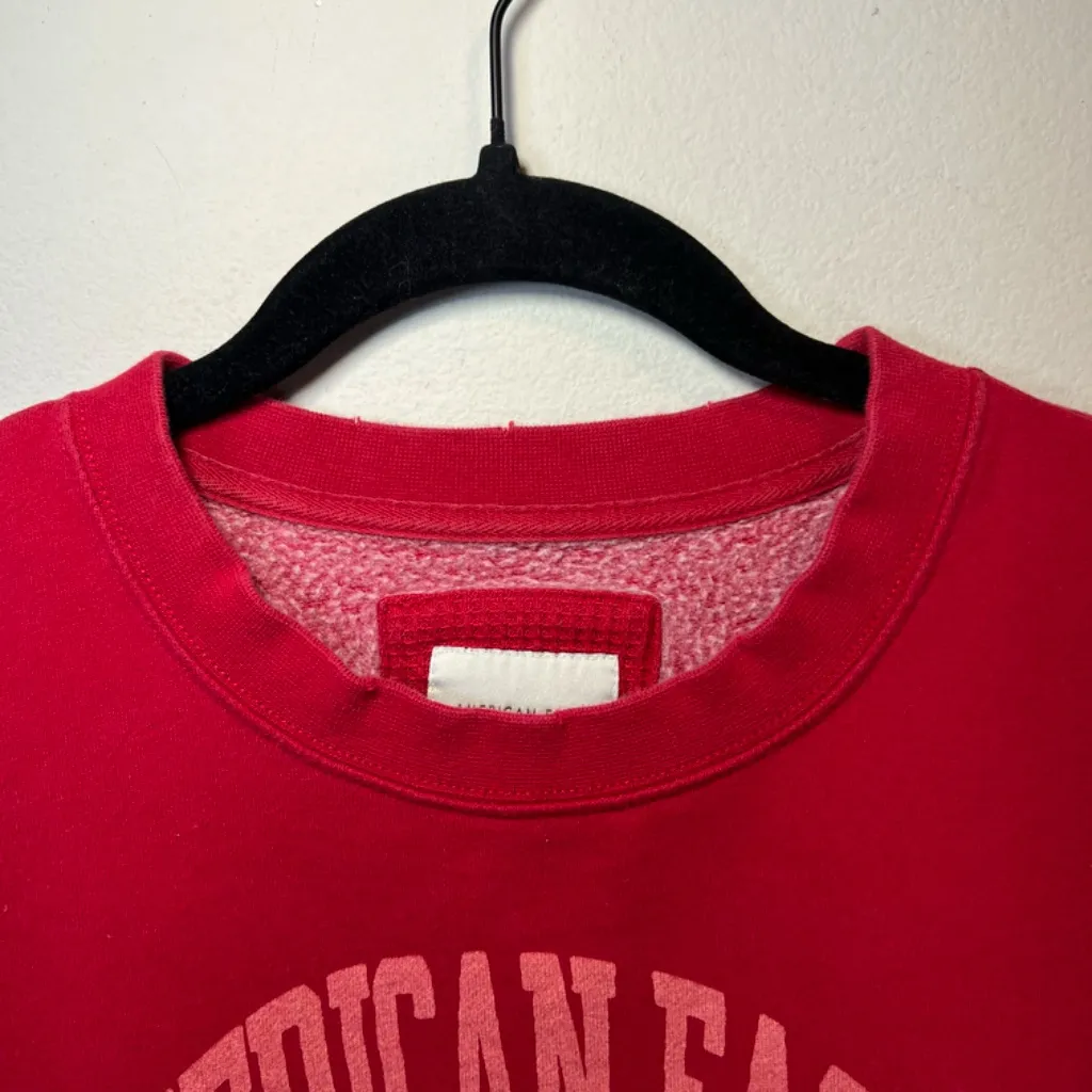 American Eagle Ski Team Crew Neck Sweatshirt Red Pullover Oversized Womens Large - Image 3