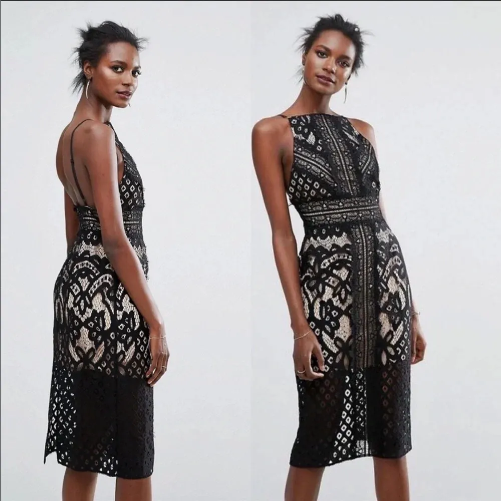 NWT Keepsake The Label Bridges Black Lace Overlay Bodycon Midi Dress XS - Image 16