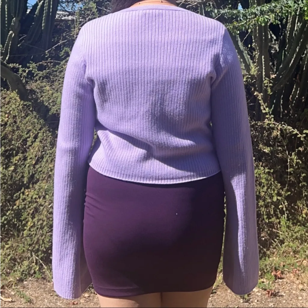 Wild Fable Lilac Ribbed Cardigan - Image 3