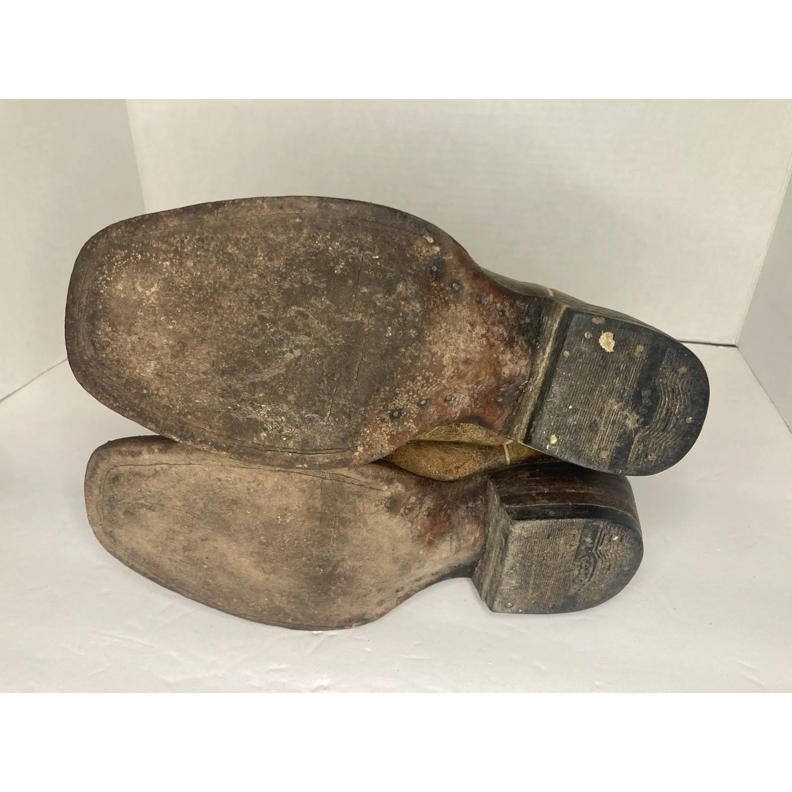 Brown Leather Women’s Cowgirl Boots Size 5 Embroidered Floral Inlay Turquoise - Image 12