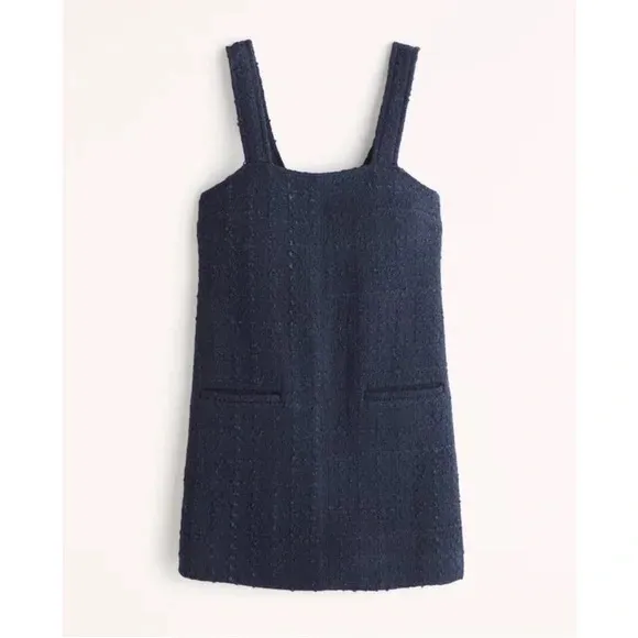 NWT Abercrombie Tweed Mini Dress Navy Blue Large - Image 3
