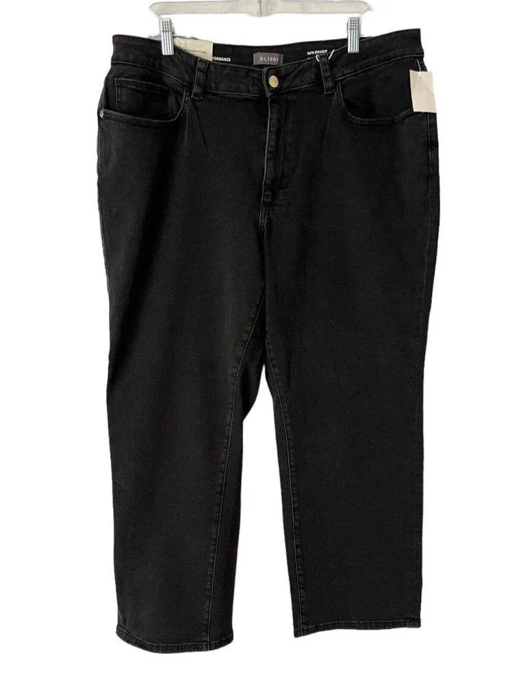 NWT DL1961 Patti Straight High Rise Vintage Ankle Jeans In Nightshade Black 18W - Image 5