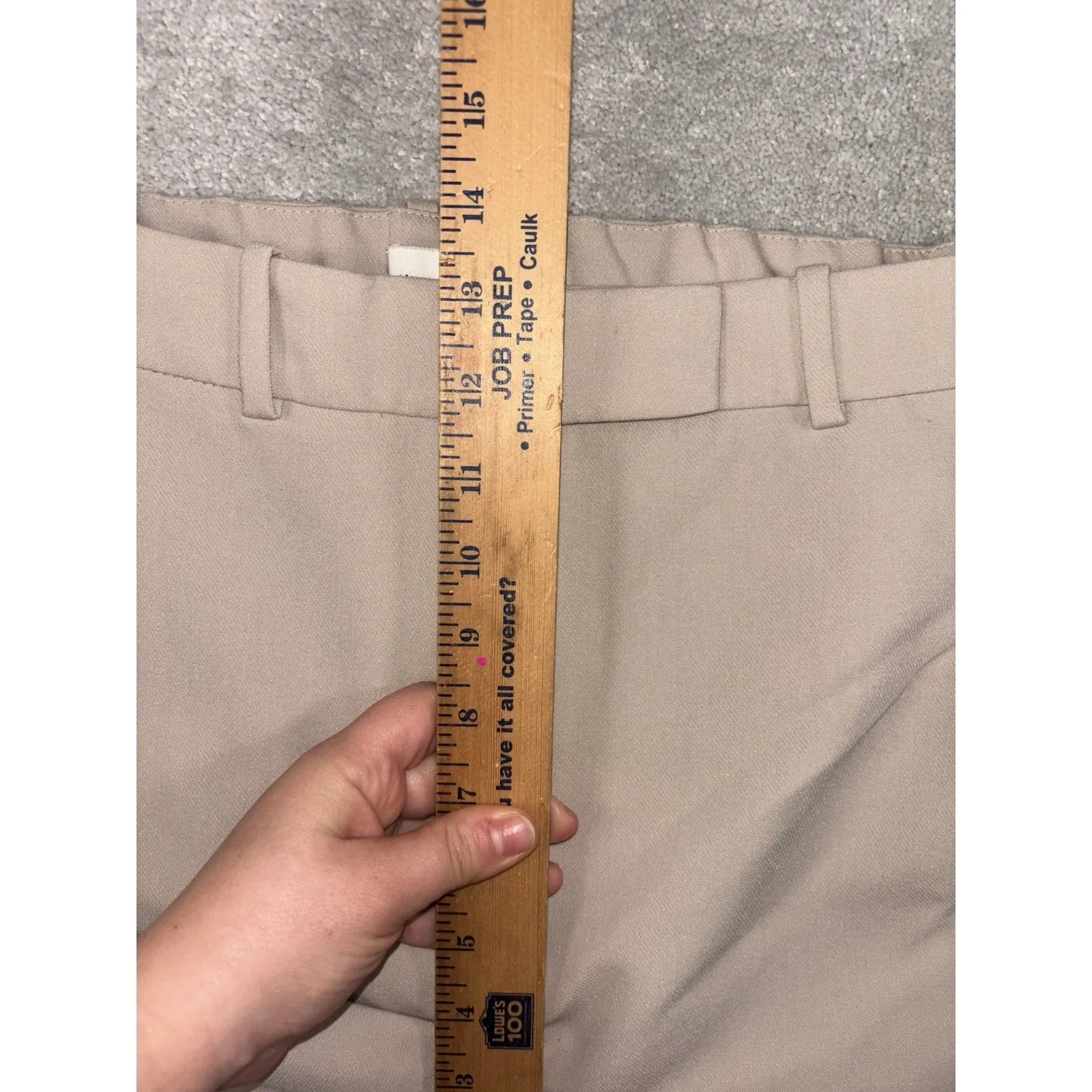 Abercrombie Sloane Wide Leg Trouser Pants Beige Cuffed Flat Front 30/10 - Image 8