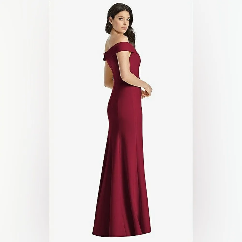 DESSY COLLECTION VIVIAN diamond notched off the shoulder crepe dress ✨ Red Size 0 - Image 14
