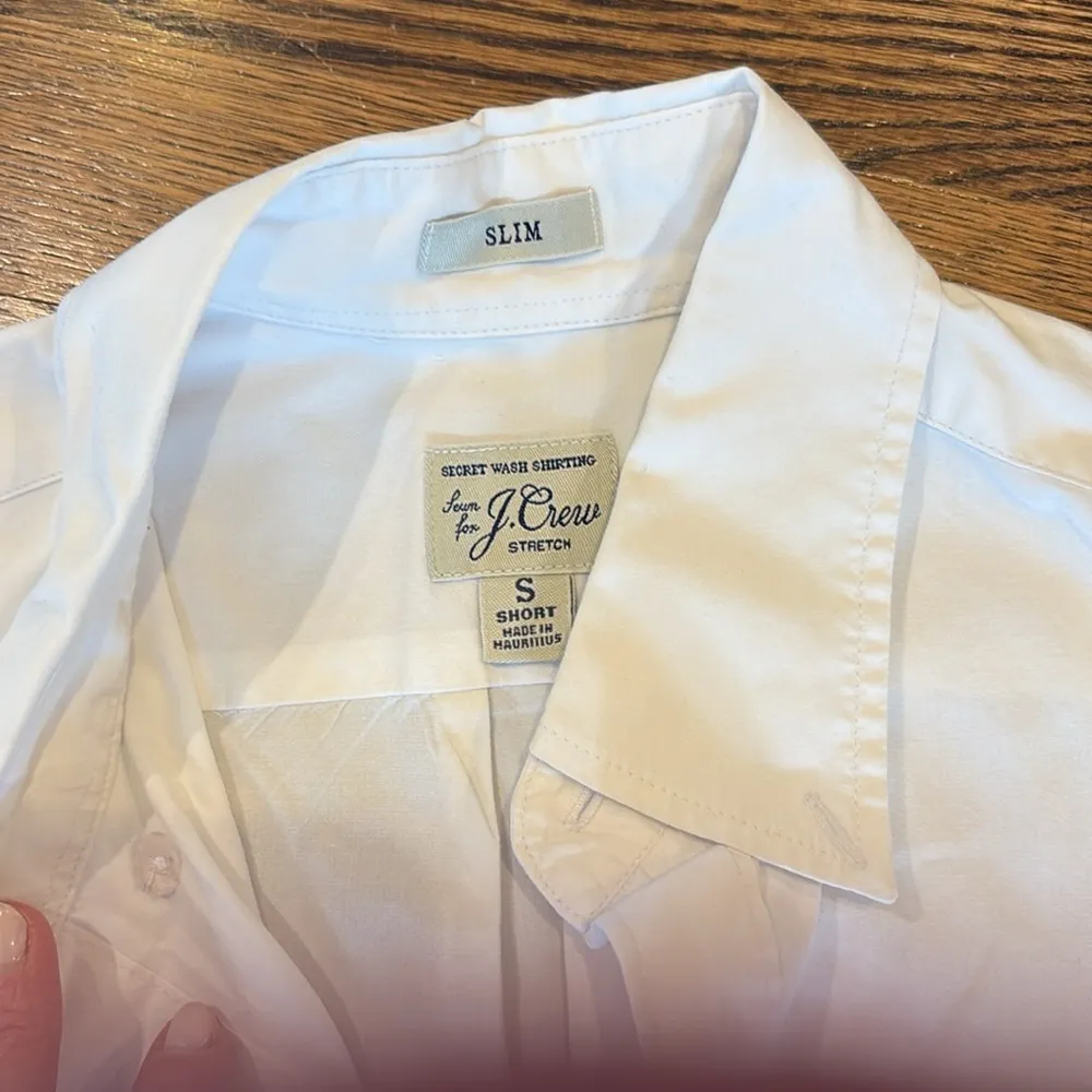 J. Crew Secret Wash Shirting Classic White Shirt, s, short, slim, stretch - Image 2