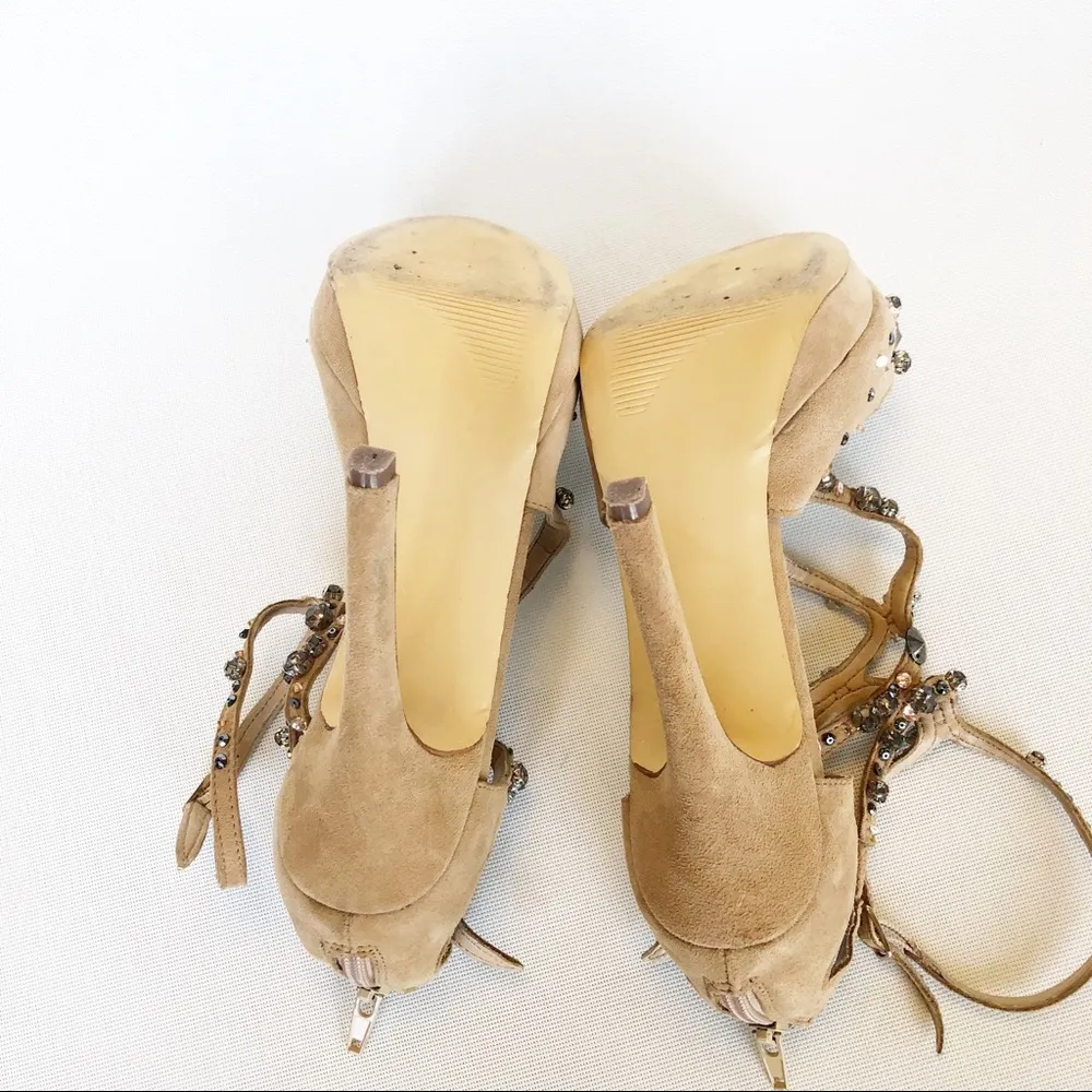 Boston Proper Seoul Strappy Rhinestone High Heels - Image 5